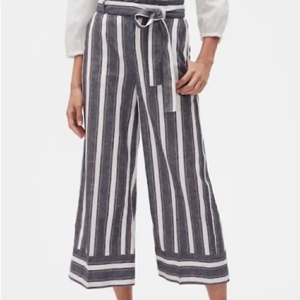Banana Republic Blake crop striped pants w/belt Sz 0